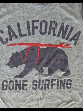 Old Navy Heather Blue Graphic Tank with Navy Print